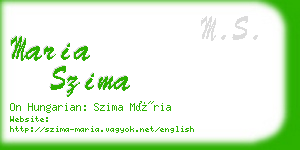 maria szima business card